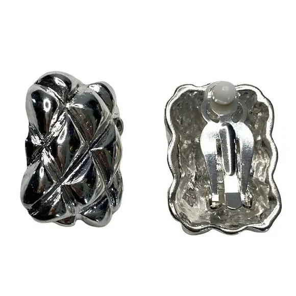 SILVER Tone CLIP ON Earring’s - Picture 4 of 5